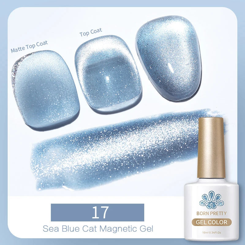 10ml Magic Cat Magnetic Gel Polish Sparking Aurora Silver Effect Soak Off UV Gel Varnis Semi-Transparent - Beauty 4 Us