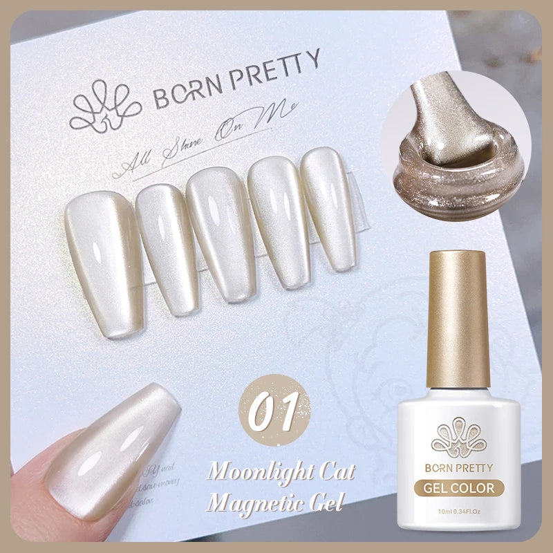 10ml Magic Cat Magnetic Gel Polish Sparking Aurora Silver Effect Soak Off UV Gel Varnis Semi-Transparent - Beauty 4 Us