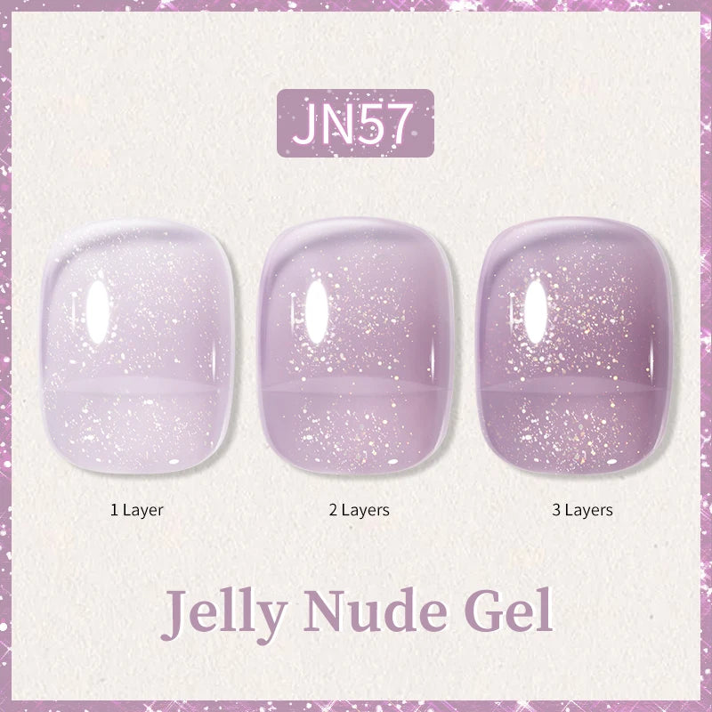 Transparent Jelly Nude Gellack 10ml Sheer Glitter Crystal Varnish - Beauty 4 Us