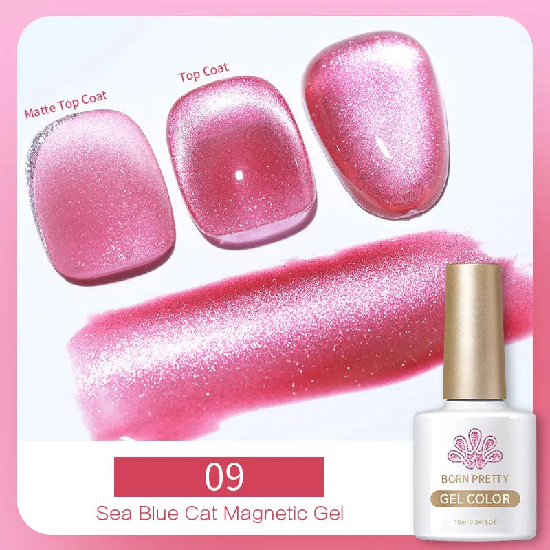 10ml Magic Cat Magnetic Gel Polish Sparking Aurora Silver Effect Soak Off UV Gel Varnis Semi-Transparent - Beauty 4 Us
