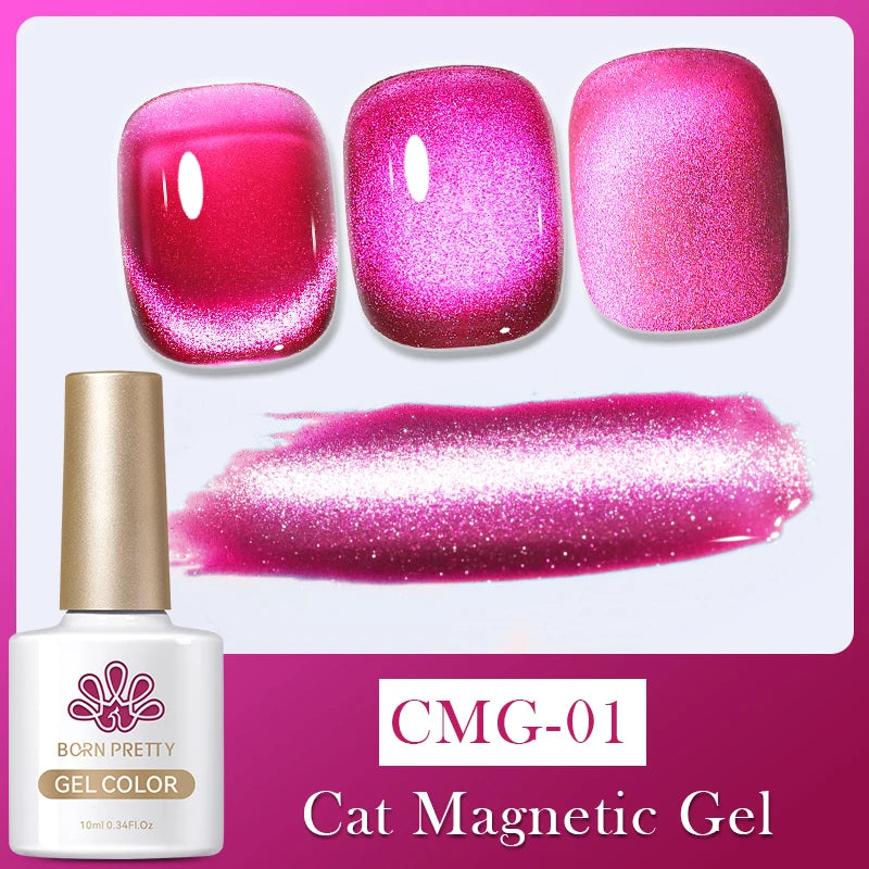 10ml Magic Cat Magnetic Gel Polish Sparking Aurora Silver Effect Soak Off UV Gel Varnis Semi-Transparent - Beauty 4 Us