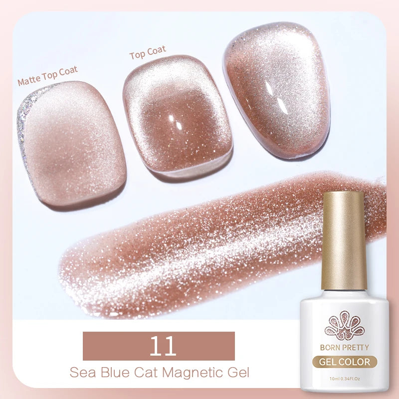 10ml Magic Cat Magnetic Gel Polish Sparking Aurora Silver Effect Soak Off UV Gel Varnis Semi-Transparent - Beauty 4 Us