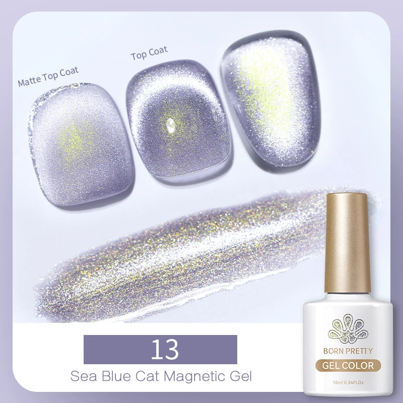 10ml Magic Cat Magnetic Gel Polish Sparking Aurora Silver Effect Soak Off UV Gel Varnis Semi-Transparent - Beauty 4 Us