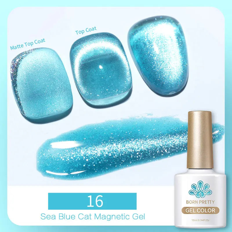 10ml Magic Cat Magnetic Gel Polish Sparking Aurora Silver Effect Soak Off UV Gel Varnis Semi-Transparent - Beauty 4 Us