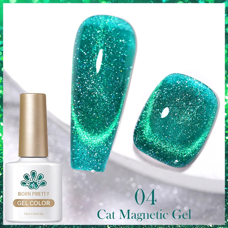 10ml Magic Cat Magnetic Gel Polish Sparking Aurora Silver Effect Soak Off UV Gel Varnis Semi-Transparent - Beauty 4 Us