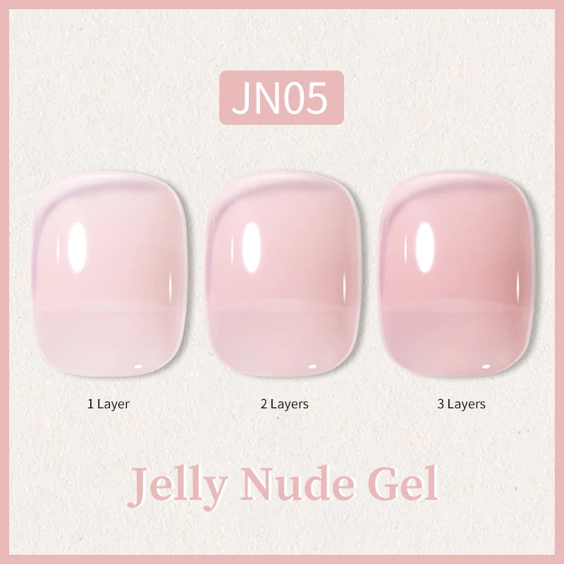 Transparent Jelly Nude Gellack 10ml Sheer Glitter Crystal Varnish - Beauty 4 Us