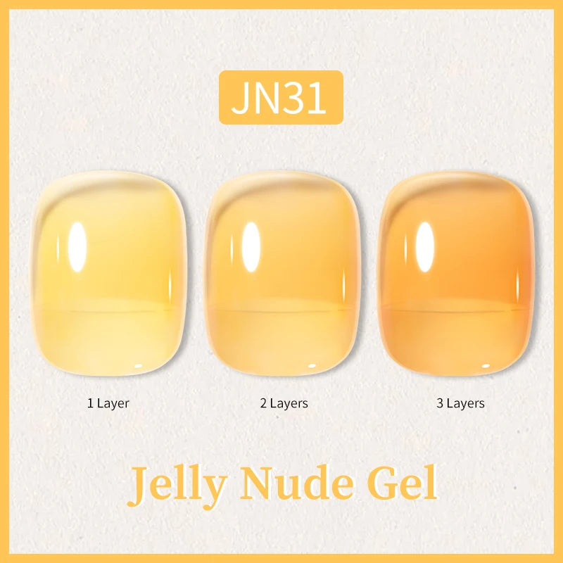 Transparent Jelly Nude Gellack 10ml Sheer Glitter Crystal Varnish - Beauty 4 Us