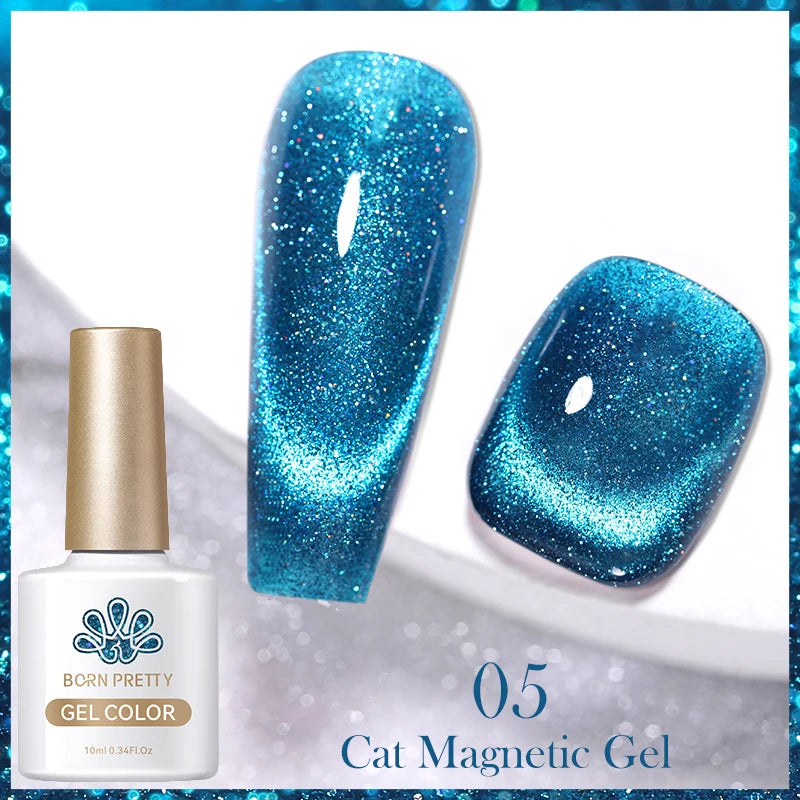 10ml Magic Cat Magnetic Gel Polish Sparking Aurora Silver Effect Soak Off UV Gel Varnis Semi-Transparent - Beauty 4 Us