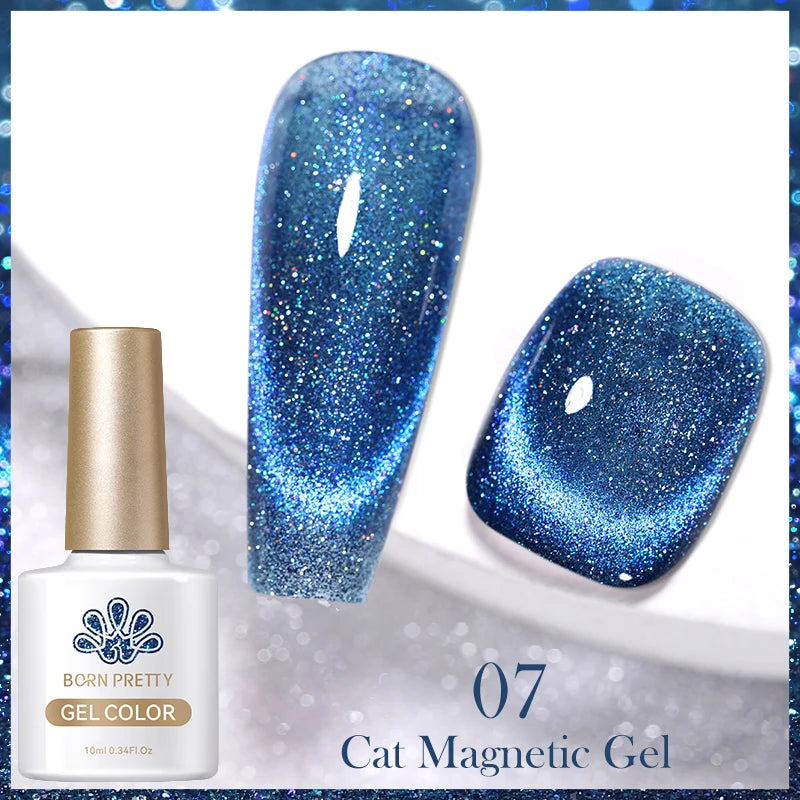 10ml Magic Cat Magnetic Gel Polish Sparking Aurora Silver Effect Soak Off UV Gel Varnis Semi-Transparent - Beauty 4 Us