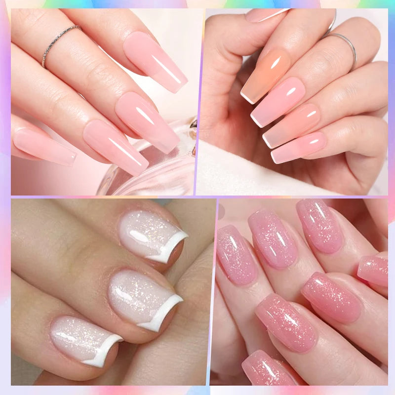 Transparent Jelly Nude Gellack 10ml Sheer Glitter Crystal Varnish - Beauty 4 Us