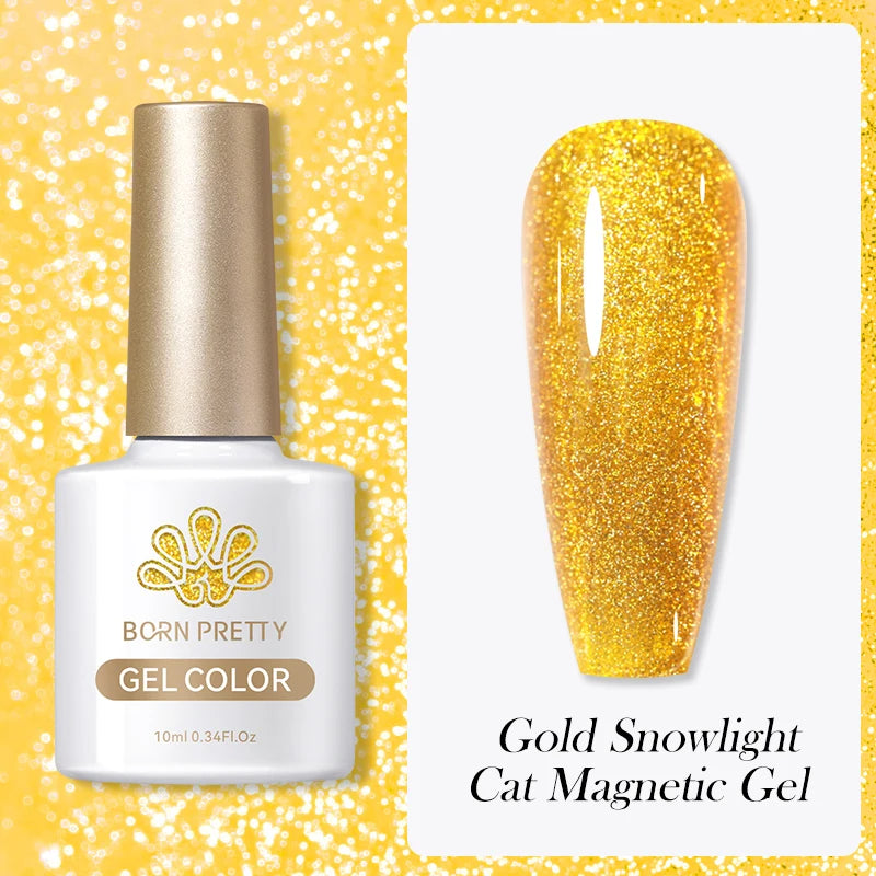 10ml Magic Cat Magnetic Gel Polish Sparking Aurora Silver Effect Soak Off UV Gel Varnis Semi-Transparent - Beauty 4 Us