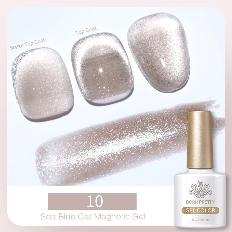 10ml Magic Cat Magnetic Gel Polish Sparking Aurora Silver Effect Soak Off UV Gel Varnis Semi-Transparent - Beauty 4 Us