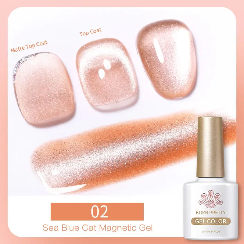 10ml Magic Cat Magnetic Gel Polish Sparking Aurora Silver Effect Soak Off UV Gel Varnis Semi-Transparent - Beauty 4 Us