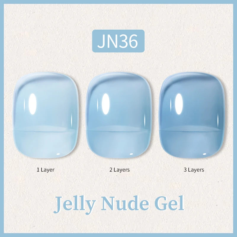 Transparent Jelly Nude Gellack 10ml Sheer Glitter Crystal Varnish - Beauty 4 Us