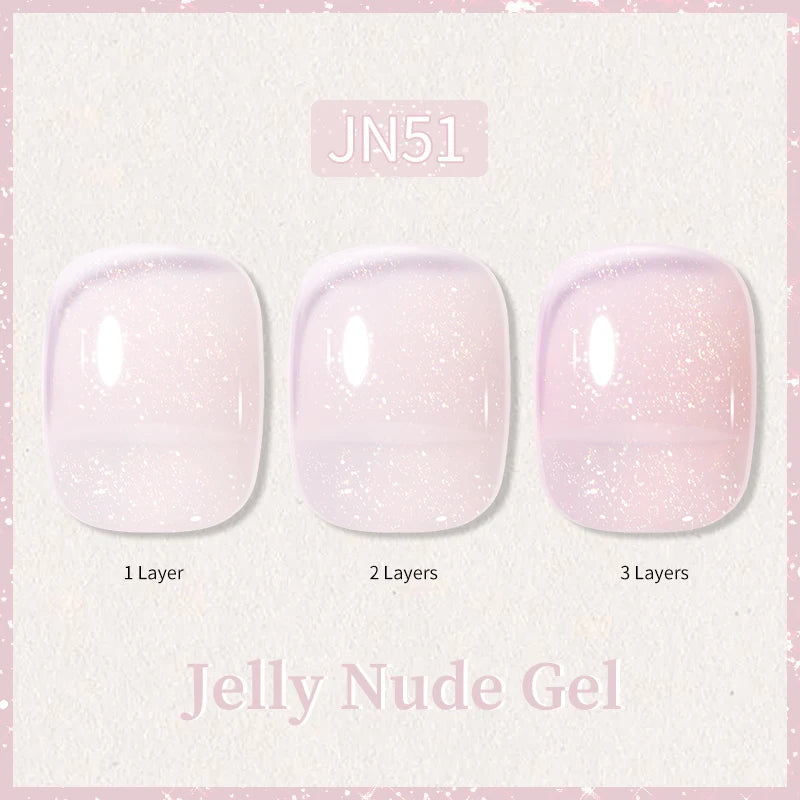 Transparent Jelly Nude Gellack 10ml Sheer Glitter Crystal Varnish - Beauty 4 Us