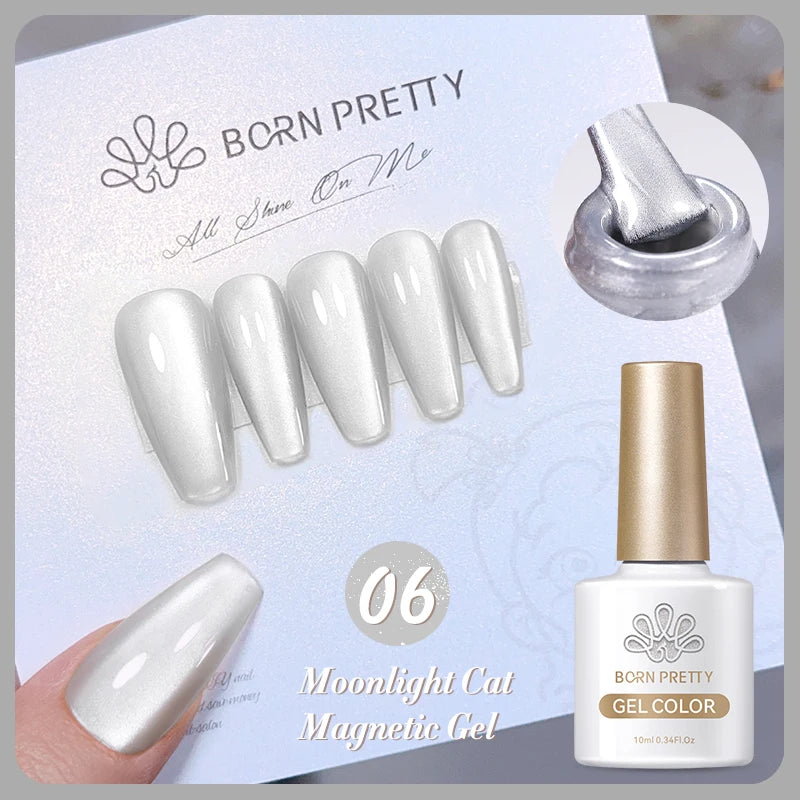 10ml Magic Cat Magnetic Gel Polish Sparking Aurora Silver Effect Soak Off UV Gel Varnis Semi-Transparent - Beauty 4 Us