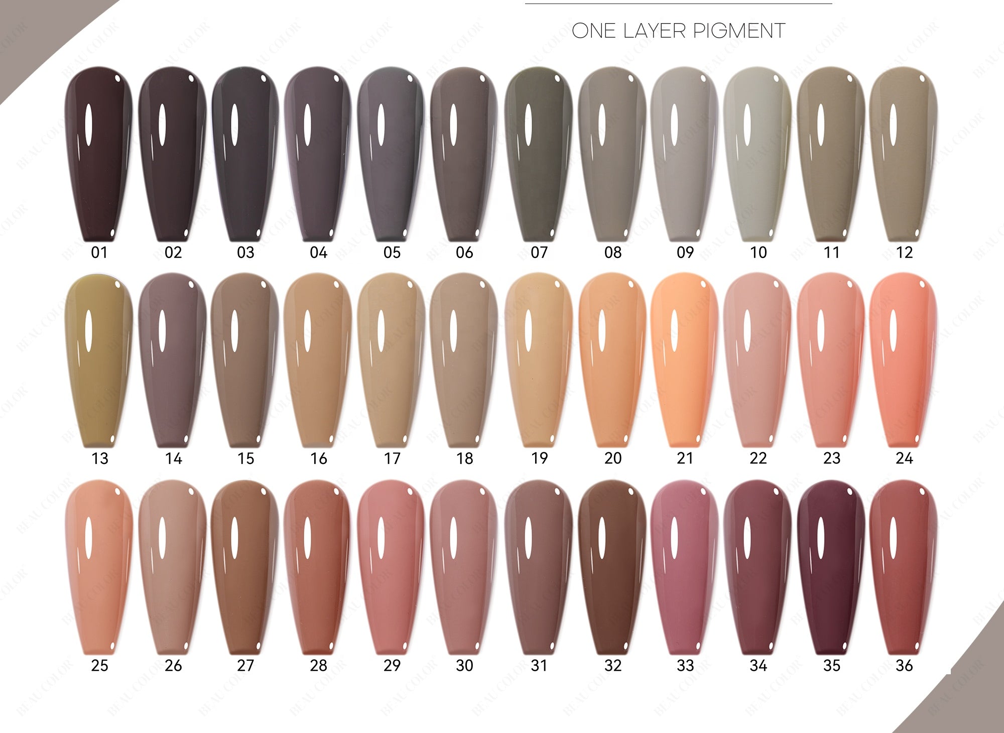 Perfect Ten Nails HEMA free and TPO fre vegan gellacl 15ml Brown Grey Pink Series