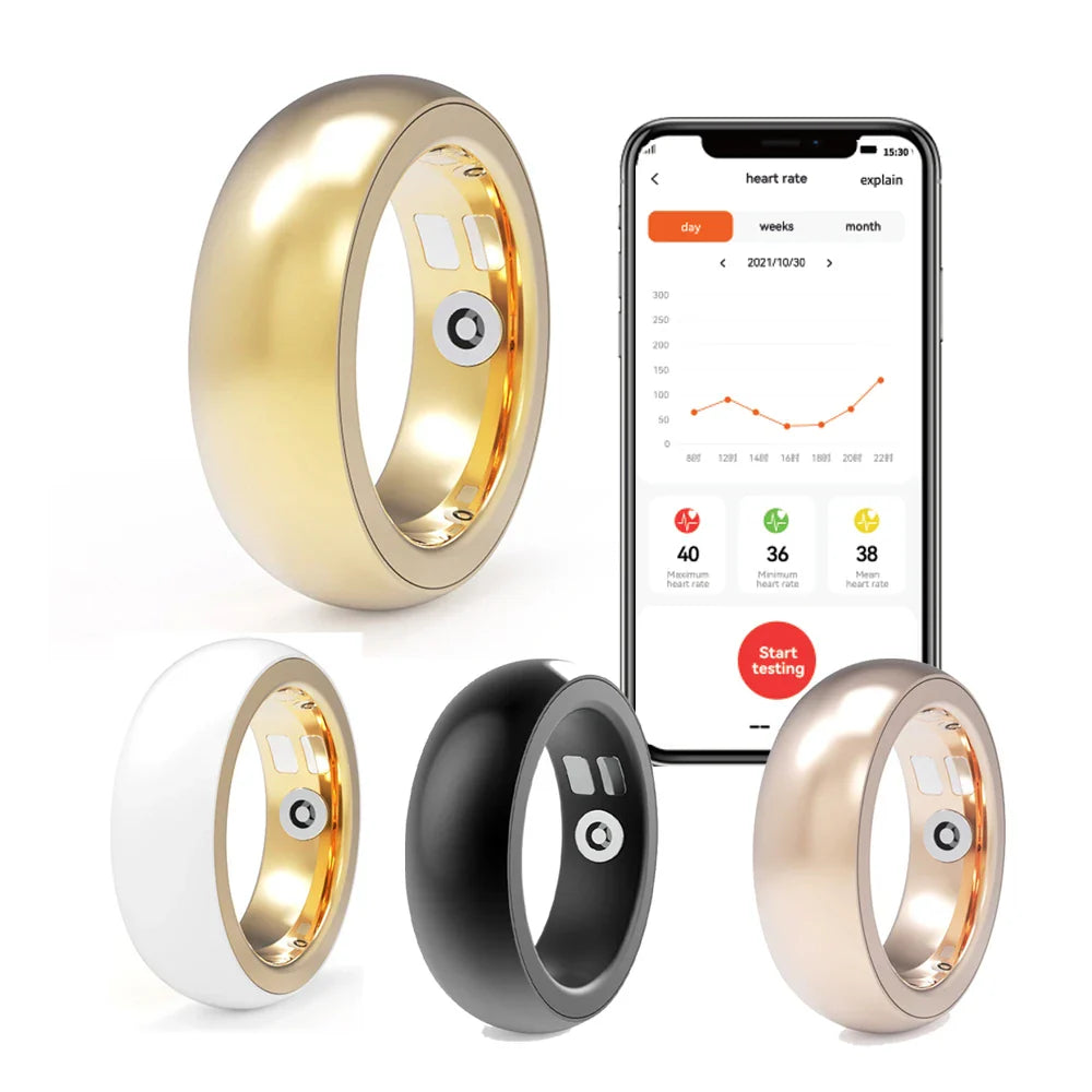 Luxury design Female physiological cycle Sport GPS tracking Sleep health monitoring Ceramic 18k Gold Plated R10 smart ring R - Beauty 4 Us