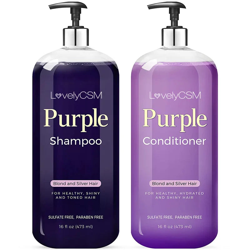 Purple Lila schampo balsam tar bort gula mässings toner Blond Silvergrå Hårfärg Sulfatfri