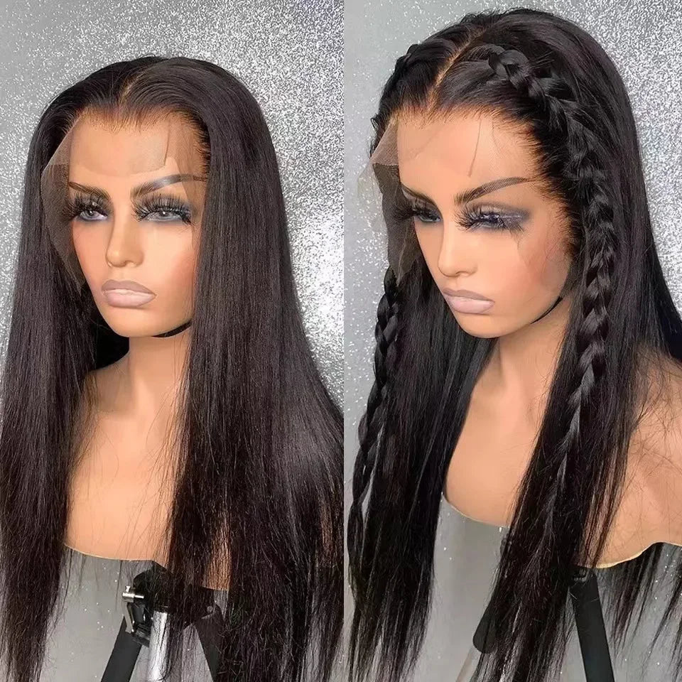 Lace Front Peruk Lång Rak Syntetisk Peruker