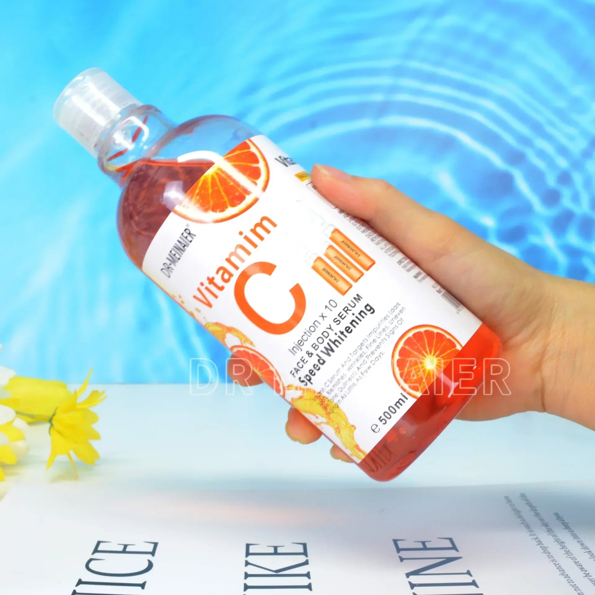 500ml Hyaluronic Acid, Nicotinamide Vitamin C AHA Face Serum Spots Eraser Corrector Whitening Moisturizing Lightening Body Serum - Beauty 4 Us