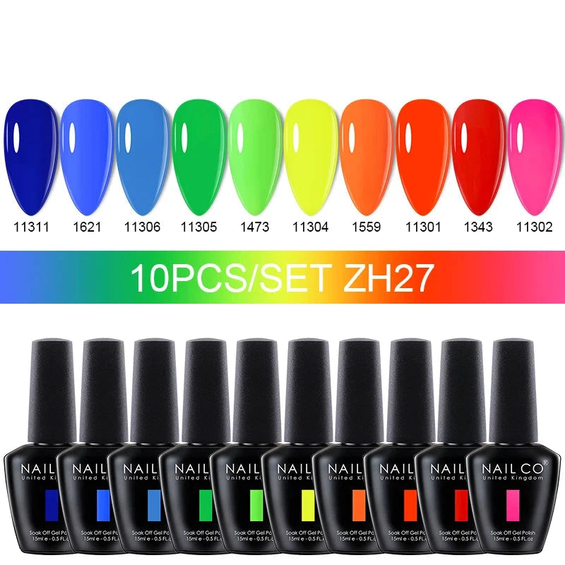 10st/Set 15ml LED UV Gellack Soak Off