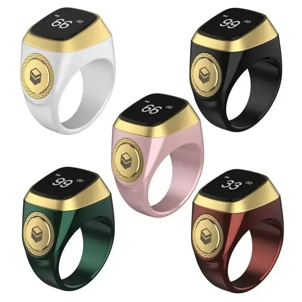 Smart Tasbih Tally Ring OLED Display Digital disk för muslimer Zikr Tasbeeh 5 Bönetidspåminnelse Vattentät ring