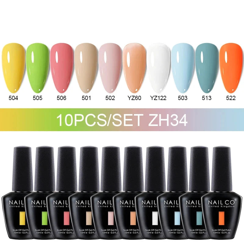 10st/Set 15ml LED UV Gellack Soak Off