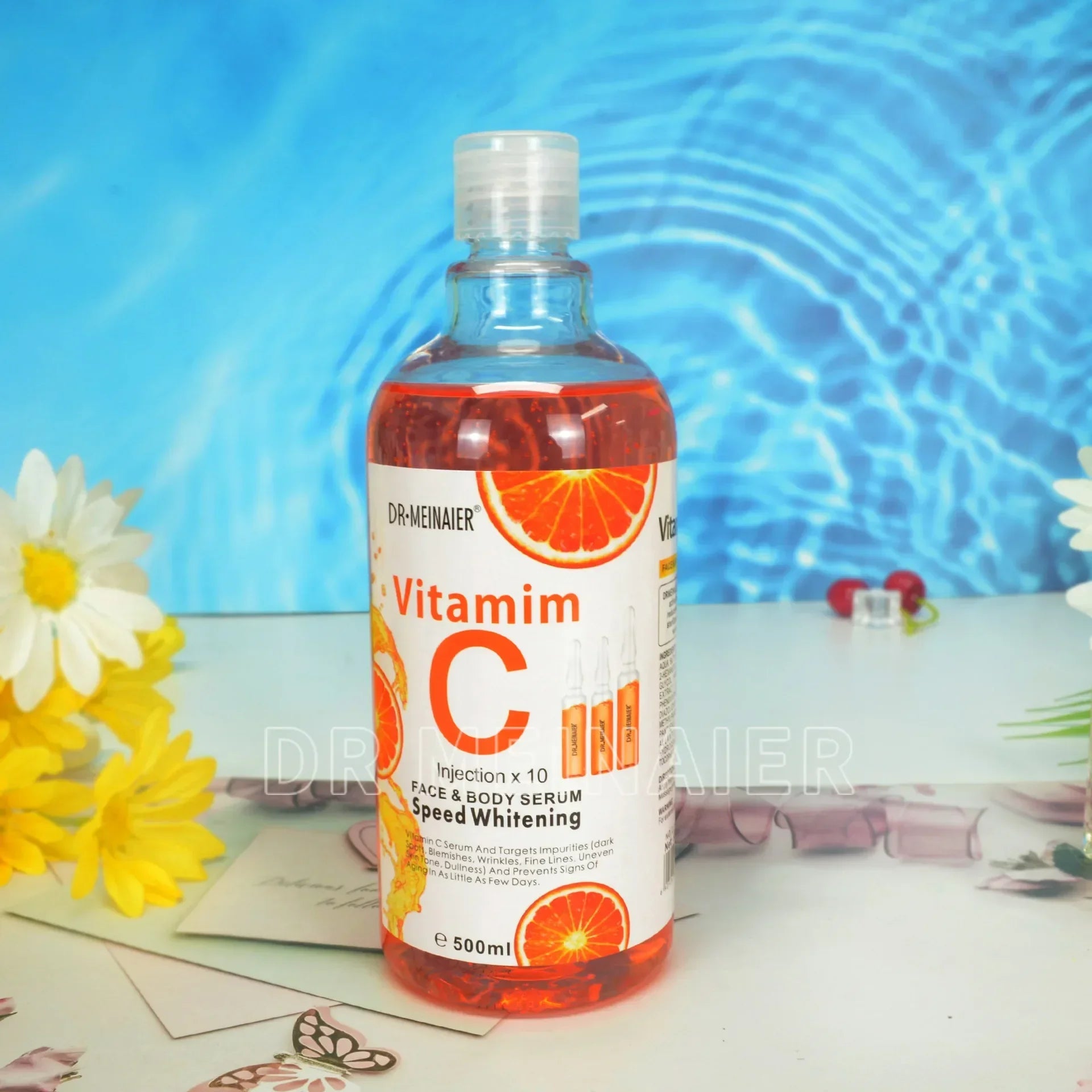 500ml Hyaluronic Acid, Nicotinamide Vitamin C AHA Face Serum Spots Eraser Corrector Whitening Moisturizing Lightening Body Serum - Beauty 4 Us