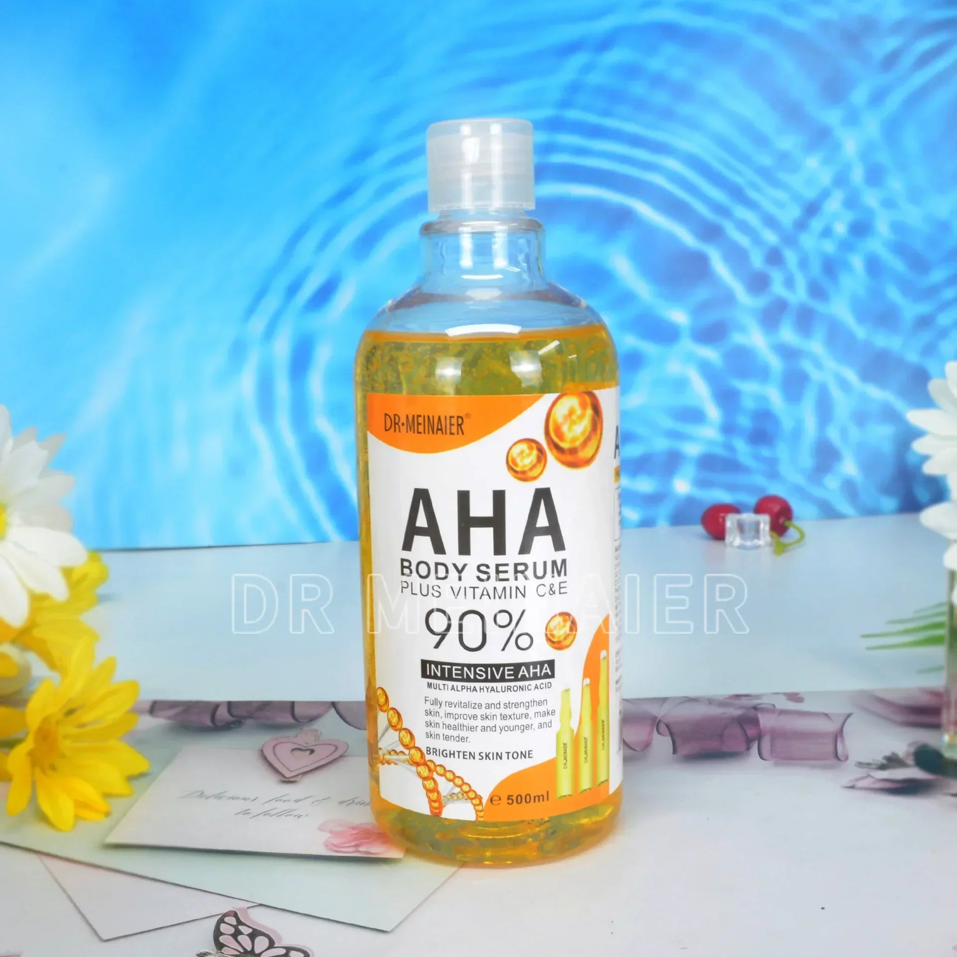 500ml Hyaluronic Acid, Nicotinamide Vitamin C AHA Face Serum Spots Eraser Corrector Whitening Moisturizing Lightening Body Serum - Beauty 4 Us
