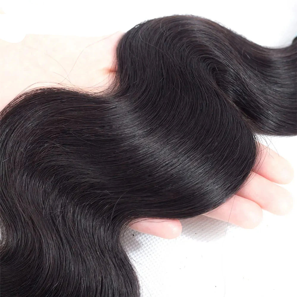 Brazilian Body Wave Människohårbuntar Naturlig Hårträns