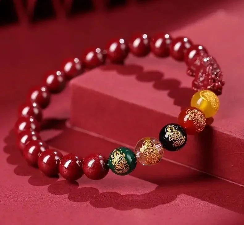 Cinnabar Pixiu Bracelet Vintage Design Beads