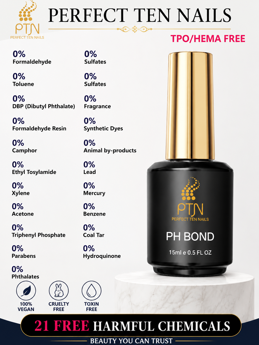 Perfect Ten Nails PH Bond 15ml