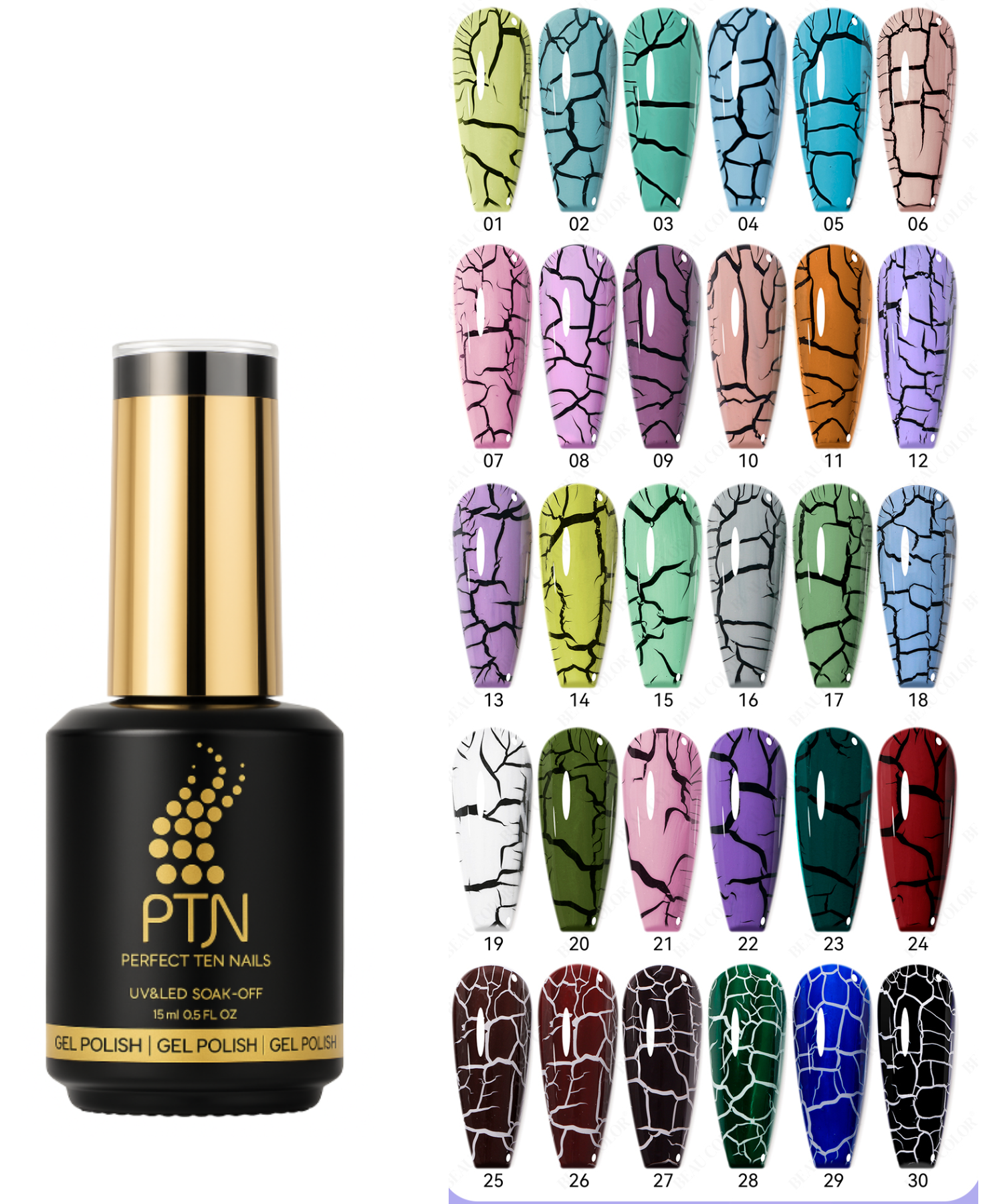 perfect ten nails cracked gel polish 15ml