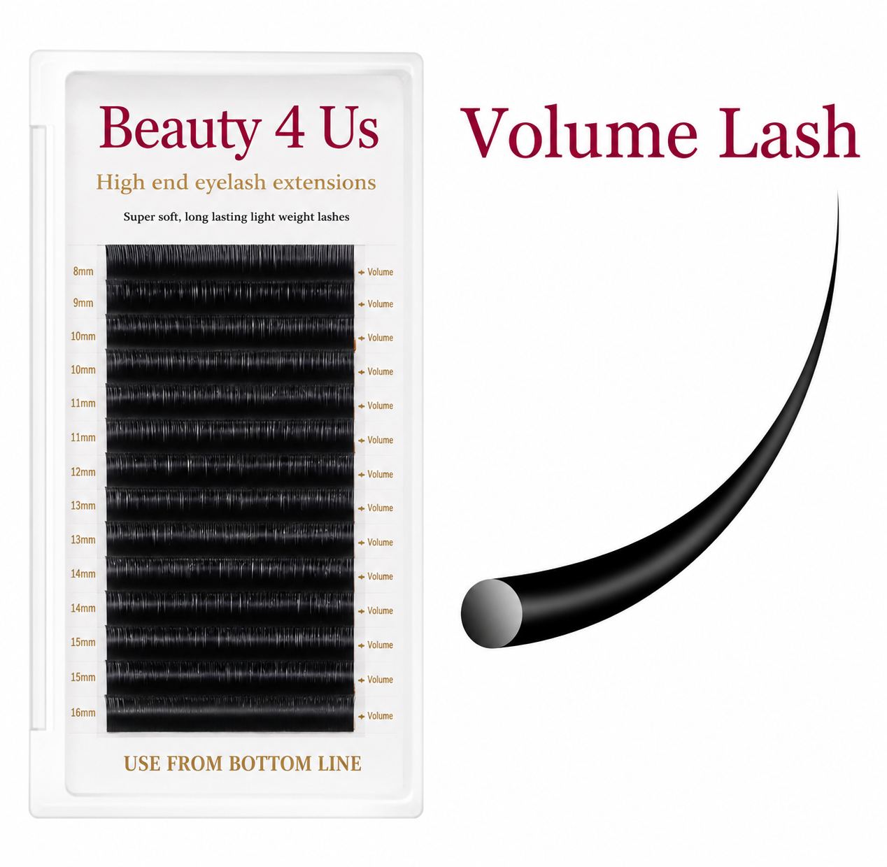 Volymfransar C, D, L, LU, M 
volume lashes